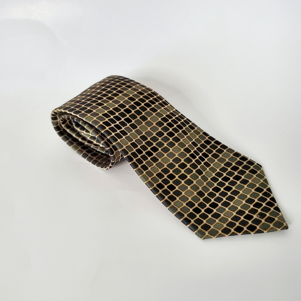 DISTINCTION Silk Tie Geometric Green